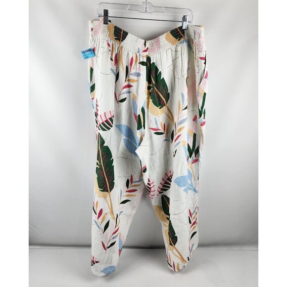 Cynthia Rowley Pants Womens Plus 3X Multi Floral 100% Linen Wide Leg NWT - Picture 8 of 9